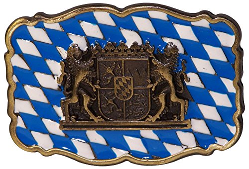 FRONHOFER Trachten Gürtelschnalle Bayern Messing Buckle 40 mm, 4 cm Bayerisches Wappen Löwen Messing Schnalle,18210, Größe:One Size, Farbe:Messing von FRONHOFER