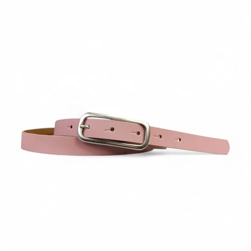 FRONHOFER schmaler Gürtel Damen 2 cm mit schmaler länglicher Gürtelschnalle in Silber, 18646, Größe:Körperumfang 120 cm/Gesamtlänge 135 cm, Farbe:Old-Rose von FRONHOFER