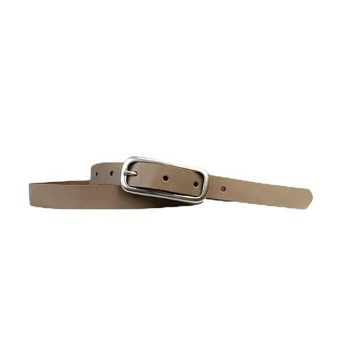 FRONHOFER schmaler Gürtel Damen 2 cm mit schmaler länglicher Gürtelschnalle in Silber, 18646, Größe:Körperumfang 85 cm/Gesamtlänge 100 cm, Farbe:Taupe von FRONHOFER