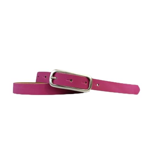 FRONHOFER schmaler Gürtel Damen 2 cm mit schmaler länglicher Gürtelschnalle in Silber, 18646, Größe:Körperumfang 85 cm/Gesamtlänge 100 cm, Farbe:Pink von FRONHOFER