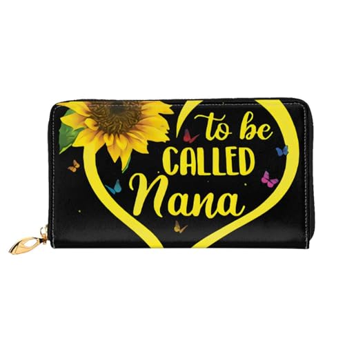 FROON Blessed to Be Called Sunflower Lange Clutch Geldbörse Leder Geldbörsen Clutch Leder Geldbörsen Mode Leder Geldtasche Lange Bifold Leder Billfold, Schwarz , Einheitsgröße von FROON