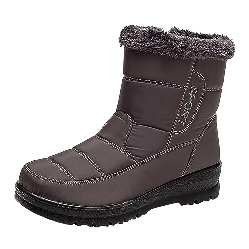 FROON Damen Winterstiefel Warm Gefüttert Schneestiefel Wasserdicht Winter Stiefeletten Reißverschluss Bequem Outdoor Rutschfest Winterschuhe Wander Trekkingschuhe Stiefel von FROON