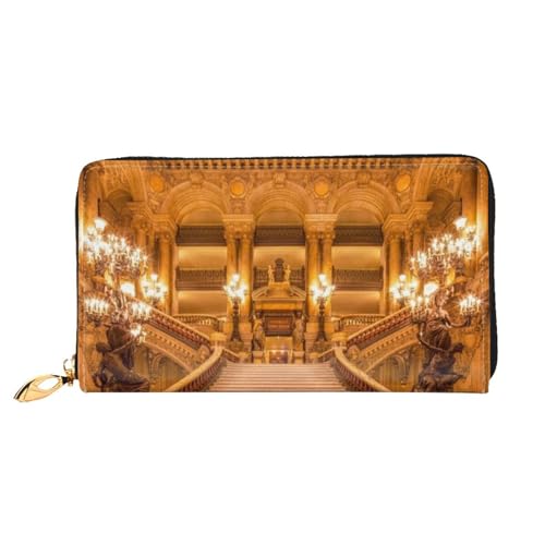 FROON Europäische Goldene Gothic Lange Kupplung Brieftasche Leder Geldbörsen Clutch Leder Geldbörsen Mode Leder Geldtasche Lange Bifold Leder Billfold, Schwarz , Einheitsgröße von FROON