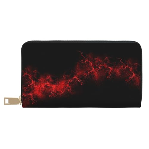 FROON Explosion Burst Rot Schwarz Lange Kunstleder Clutch Chic Stilvolle Damen Geldbörsen für Moderne Frauen Große Kapazität Kartenhalter und Organizer-Taschen Langlebige Geldbörse Handtasche für den von FROON