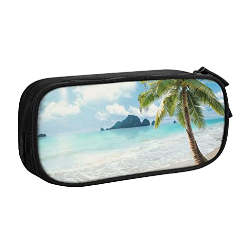 FROON Federmäppchen für Schule, Büro, Strand, Palme, großes Fassungsvermögen, Federmäppchen für Studenten, Schreibwaren-Tasche, Schreibtisch-Organizer mit glattem Reißverschluss, tragbarer Bleistift, von FROON