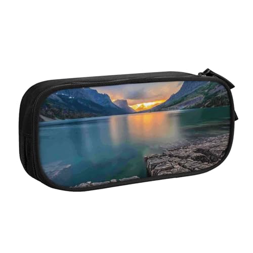 FROON Federmäppchen für Schule, Bürobedarf, Gletscher-Nationalpark, großes Fassungsvermögen, Federmäppchen für Studenten, Schreibwaren-Tasche, Stiftebox, Schreibtisch-Organizer mit glattem von FROON