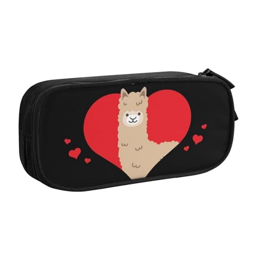 FROON Federmäppchen für Schule, Bürobedarf, I Love Alpacas, großes Fassungsvermögen, Federmäppchen für Studenten, Schreibwaren-Tasche, Stiftebox, Schreibtisch-Organizer mit glattem Reißverschluss, von FROON