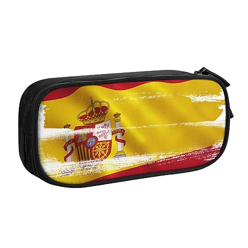 FROON Federmäppchen für Schule, Bürobedarf, Spanien-Flagge, großes Fassungsvermögen, Federmäppchen für Studenten, Schreibwaren-Tasche, Schreibtisch-Organizer mit glattem Reißverschluss, tragbarer von FROON