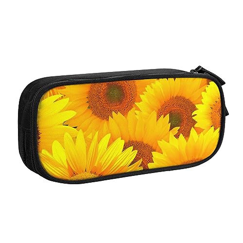 FROON Federmäppchen für Schule, Bürobedarf, gelbe Sonnenblume, großes Fassungsvermögen, Federmäppchen für Studenten, Schreibwaren-Tasche, Stiftebox, Schreibtisch-Organizer mit glattem Reißverschluss, von FROON