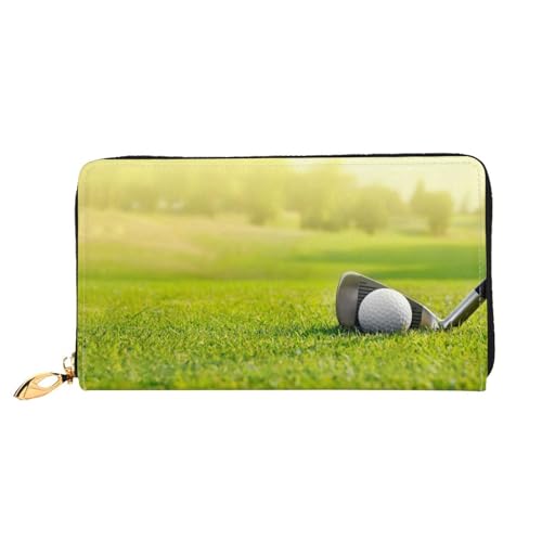 FROON Golf Gras Lange Kupplung Geldbörse Leder Geldbörsen Clutch Leder Geldbörsen Mode Leder Geldtasche Lange Bifold Leder Billfold, Schwarz , Einheitsgröße von FROON