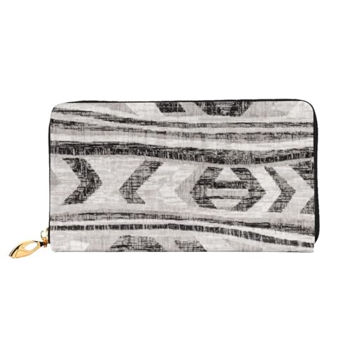 FROON Grau Tribal Lange Clutch Brieftasche Leder Geldbörsen Clutch Leder Geldbörsen Mode Leder Geldtasche Lange Bifold Leder Billfold, Schwarz , Einheitsgröße von FROON