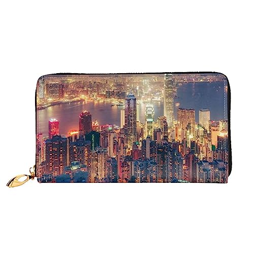 FROON Hong Kong Lange Kupplung Brieftasche Leder Geldbörsen Clutch Leder Brieftaschen Mode Leder Geldtasche Lange Bifold Leder Billfold, Schwarz , Einheitsgröße von FROON