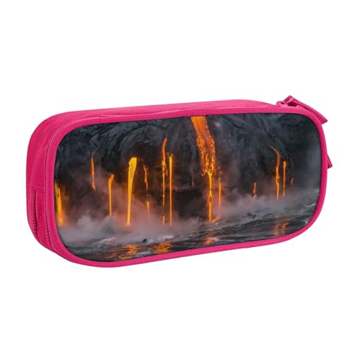 FROON Kilauea Volcano Federmäppchen, großes Fassungsvermögen, Federmäppchen für Studenten, Schreibwaren-Tasche, Schreibtisch-Organizer mit glattem Reißverschluss, tragbarer Bleistift, rose, von FROON