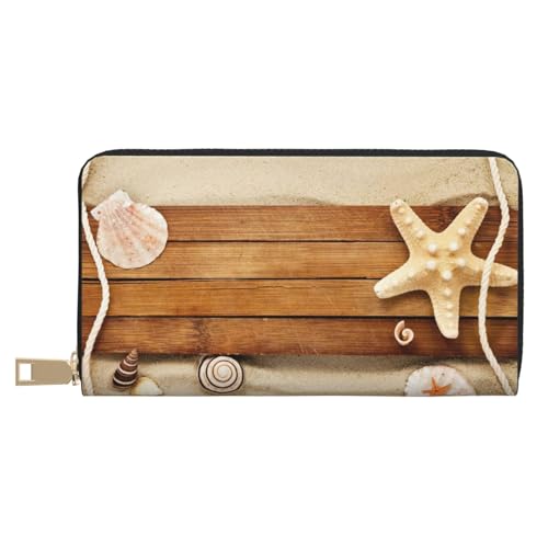 FROON Lange Clutch aus Kunstleder mit Ozean-Strand-Motiv, schick, stilvolle Damengeldbörsen für moderne Frauen, großes Fassungsvermögen, Kartenhalter und Organizer-Taschen, strapazierfähige Geldbörse, von FROON