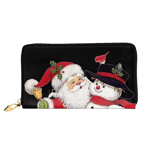 FROON Lange Handgeldbörse aus Leder, modisch, Weihnachtsmann, Business-Leder, Taschenbuch, Geldtasche für Geschenke, Schwarz , Einheitsgröße von FROON