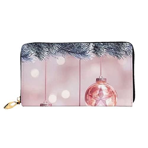 FROON Lange Handgeldbörse aus Leder, modisch, rosa, Weihnachtsball-Geldbörse, Business-Leder, Taschenbuch, Geldtasche für Geschenke, Schwarz , Einheitsgröße von FROON