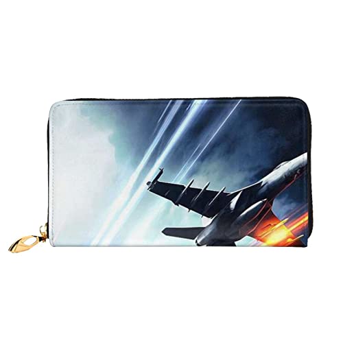 FROON Lange Handheld Leder Geldbörse Mode Flugzeug Brieftasche Business Leder Pocketbook Geldtasche für Geschenke, Schwarz , Einheitsgröße von FROON