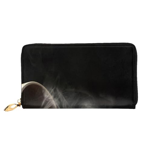 FROON Lange Handheld Leder Geldbörse Mode Kaffeebohnen Brieftasche Business Leder Pocketbook Geldtasche für Geschenke, Schwarz , Einheitsgröße von FROON