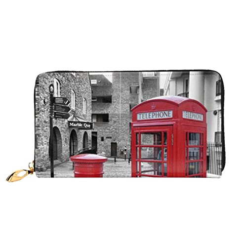 FROON Lange Handheld Leder Geldbörse Mode London Rot Telefonzelle Brieftasche Business Leder Pocketbook Geldtasche für Geschenke, Schwarz , Einheitsgröße von FROON