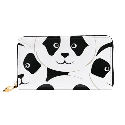 FROON Lange Handheld Leder Geldbörse Mode Panda Brieftasche Business Leder Pocketbook Geldtasche für Geschenke, Schwarz , Einheitsgröße von FROON