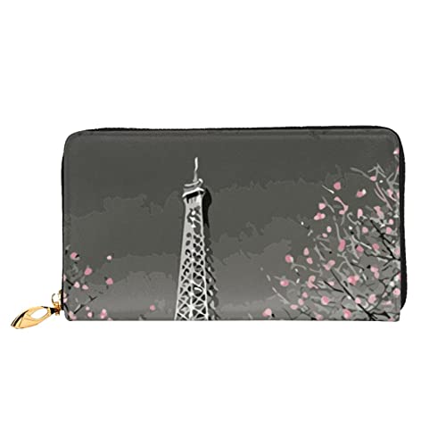 FROON Lange Handheld Leder Geldbörse Mode Paris Tower Brieftasche Business Leder Pocketbook Geldtasche für Geschenke, Schwarz , Einheitsgröße von FROON