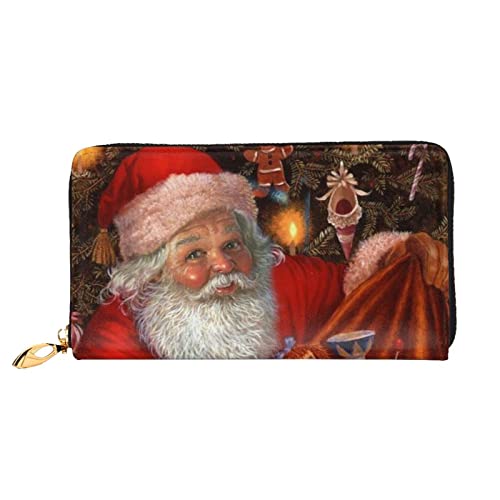 FROON Lange Leder-Geldbörse, modisch, Weihnachtsmann-Geschenktasche, Geldbörse, Business-Leder, Taschenbuch, Geldtasche für Geschenke, Schwarz , Einheitsgröße von FROON