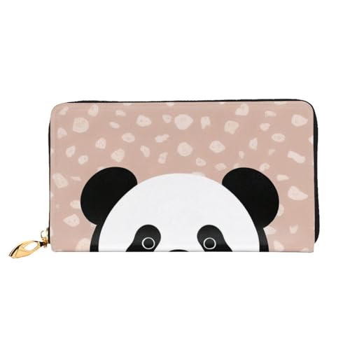 FROON Nette Panda Lange Kupplung Brieftasche Leder Geldbörsen Clutch Leder Brieftaschen Mode Leder Geldtasche Lange Bifold Leder Billfold, Schwarz , Einheitsgröße von FROON