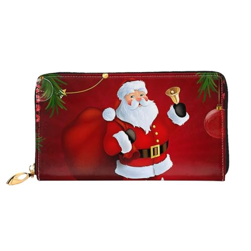 FROON Nette Weihnachtsmann Lange Kupplung Brieftasche Leder Geldbörsen Clutch Leder Brieftaschen Mode Leder Geldtasche Lange Bifold Leder Billfold, Schwarz , Einheitsgröße von FROON