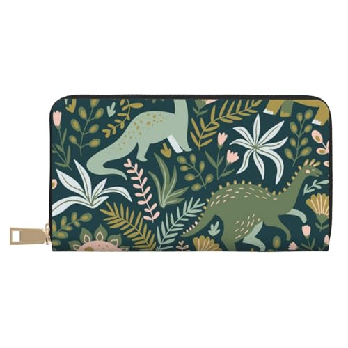 FROON Niedliche Dinosaurier-lange Kunstleder-Clutch, schick, stilvolle Damen-Geldbörse für moderne Frauen, großes Fassungsvermögen, Kartenhalter und Organizer-Taschen, strapazierfähige Geldbörse, von FROON