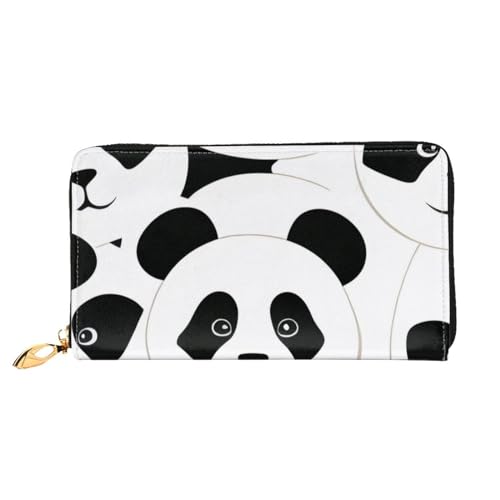 FROON Panda Lange Clutch Geldbörse Leder Geldbörsen Clutch Leder Geldbörsen Mode Leder Geldtasche Lange Bifold Leder Billfold, Schwarz , Einheitsgröße von FROON