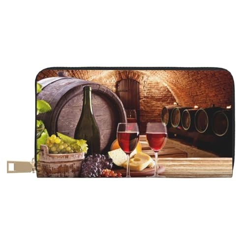 FROON Red Wine Cellar Long Faux Leather Clutch Chic Stylish Women's Wallets for Modern Women Large Capacity Card Holder and Organizer Pockets Durable Purse Handbag for Everyday Travel, weiß, von FROON