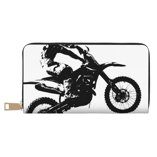 FROON Rider Racing Car Long Faux Leather Clutch Chic Stylish Women's Wallets for Modern Women Large Capacity Card Holder and Organizer Pockets Durable Purse Handbag for Everyday Travel, weiß, von FROON