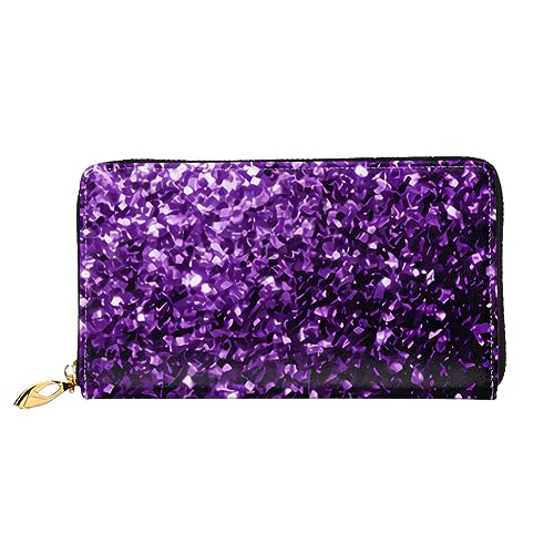 FROON Schöne Lila Glitzer Lange Kupplung Brieftasche Leder Geldbörsen Clutch Leder Geldbörsen Mode Leder Geldtasche Lange Bifold Leder Billfold, Schwarz , Einheitsgröße von FROON