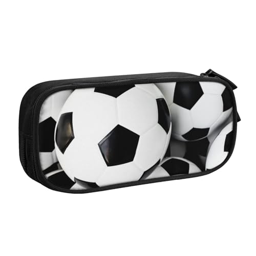 FROON Tasche für Schule, Bürobedarf, Fußball, großes Fassungsvermögen, Federmäppchen für Studenten, Schreibwaren-Tasche, Schreibtisch-Organizer mit glattem Reißverschluss, tragbarer Bleistift, Schwarz von FROON