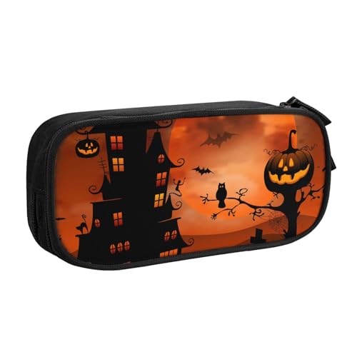 FROON Tasche für Schule, Bürobedarf, Happy Halloween, großes Fassungsvermögen, Federmäppchen für Studenten, Schreibwaren-Tasche, Schreibtisch-Organizer mit glattem Reißverschluss, tragbarer Bleistift, von FROON
