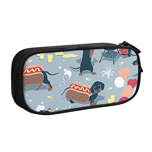 FROON Tasche für Schule, Bürobedarf, Hot Dogs und Limonade, großes Fassungsvermögen, Federmäppchen für Studenten, Schreibwaren-Tasche, Stiftebox, Schreibtisch-Organizer mit glattem Reißverschluss, von FROON