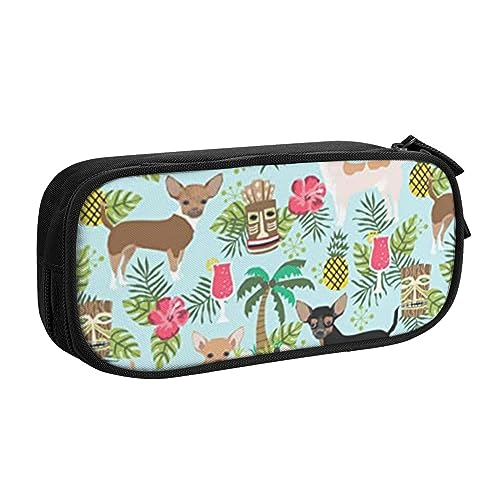 FROON Tasche für Schule, Bürobedarf, Hund, Ananas, großes Fassungsvermögen, Federmäppchen für Studenten, Schreibwaren-Tasche, Stiftebox, Schreibtisch-Organizer mit glattem Reißverschluss, tragbarer von FROON