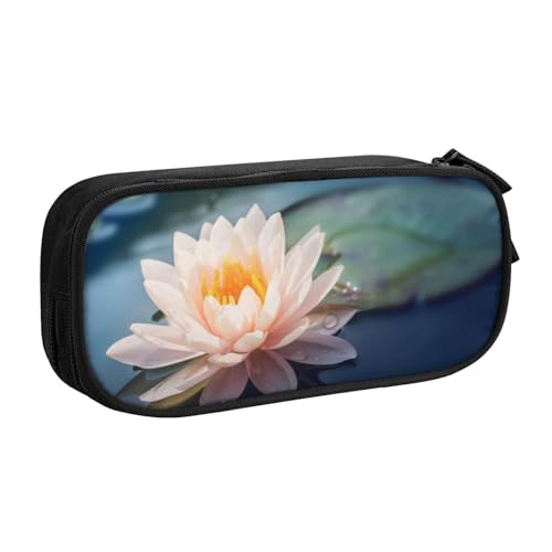 FROON Tasche für Schule, Bürobedarf, Lotusblumen, großes Fassungsvermögen, Federmäppchen für Studenten, Schreibwaren-Tasche, Schreibtisch-Organizer mit glattem Reißverschluss, tragbarer Bleistift, von FROON