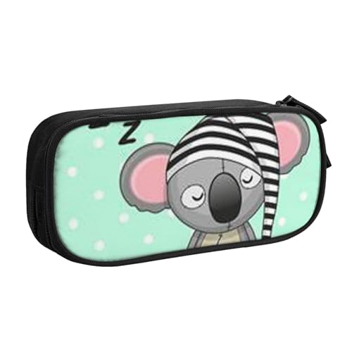 FROON Tasche für Schule, Bürobedarf, Schlafkoala-Kappe, großes Fassungsvermögen, Federmäppchen für Studenten, Schreibwaren-Tasche, Stiftebox, Schreibtisch-Organizer mit glattem Reißverschluss, von FROON