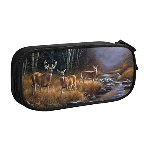 FROON Tasche für Schule, Bürobedarf, Schönheit, Hirsch, großes Fassungsvermögen, Federmäppchen für Studenten, Schreibwaren-Tasche, Stiftebox, Schreibtisch-Organizer mit glattem Reißverschluss, von FROON