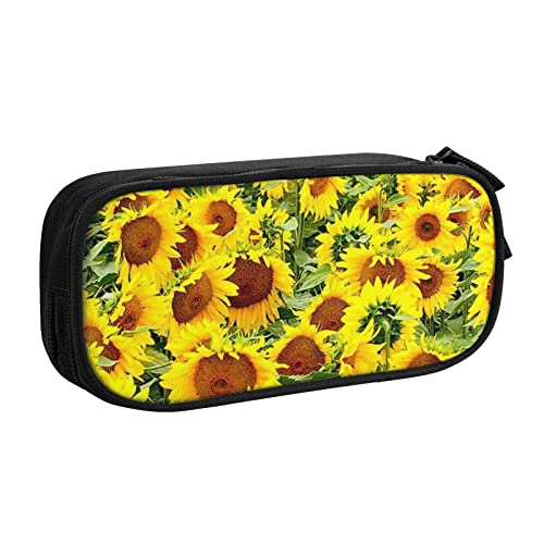 FROON Tasche für Schule, Bürobedarf, Sonnenblumen, großes Fassungsvermögen, Federmäppchen für Studenten, Schreibwaren-Tasche, Schreibtisch-Organizer mit glattem Reißverschluss, tragbarer Bleistift, von FROON