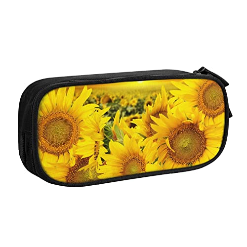 FROON Tasche für Schule, Bürobedarf, Sonnenblumenmuster, großes Fassungsvermögen, Federmäppchen für Studenten, Schreibwaren-Tasche, Schreibtisch-Organizer mit glattem Reißverschluss, tragbarer von FROON