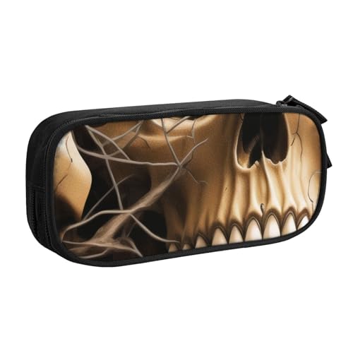 FROON Tasche für Schule, Bürobedarf, Totenkopf, großes Fassungsvermögen, Federmäppchen für Studenten, Schreibwaren-Tasche, Schreibtisch-Organizer mit glattem Reißverschluss, tragbarer Bleistift, von FROON