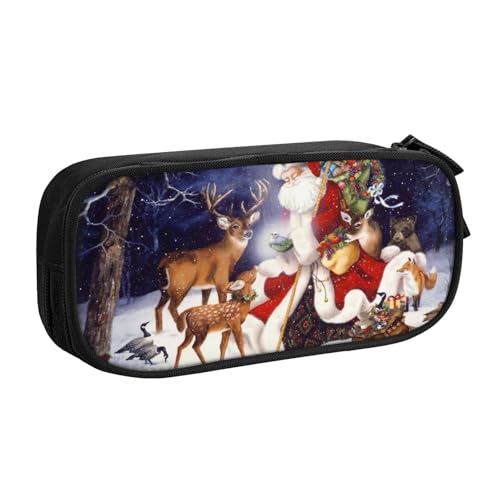 FROON Tasche für Schule, Bürobedarf, Weihnachten, Hirsch, großes Fassungsvermögen, Federmäppchen für Studenten, Schreibwaren-Tasche, Stiftebox, Schreibtisch-Organizer mit glattem Reißverschluss, von FROON