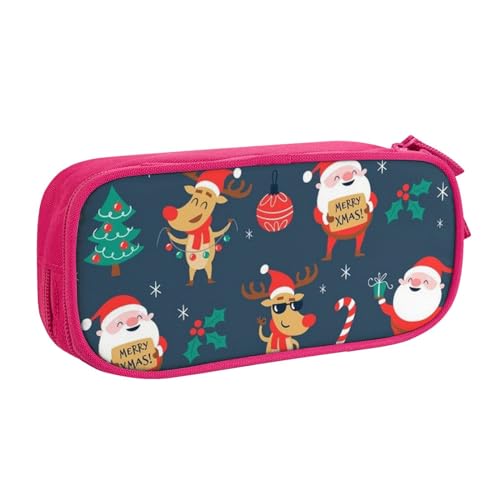 FROON Tasche für Schule, Bürobedarf, Weihnachtsmann, Weihnachten, großes Fassungsvermögen, Federmäppchen für Studenten, Schreibwaren-Tasche, Stiftebox, Schreibtisch-Organizer mit glattem von FROON
