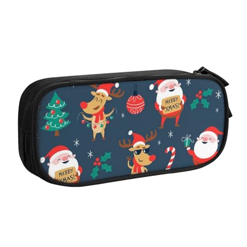 FROON Tasche für Schule, Bürobedarf, Weihnachtsmann, Weihnachten, großes Fassungsvermögen, Federmäppchen für Studenten, Schreibwaren-Tasche, Stiftebox, Schreibtisch-Organizer mit glattem von FROON