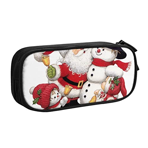 FROON Tasche für Schule, Bürobedarf, Weihnachtsmann, großes Fassungsvermögen, Federmäppchen für Studenten, Schreibwaren-Tasche, Schreibtisch-Organizer mit glattem Reißverschluss, tragbarer Bleistift, von FROON
