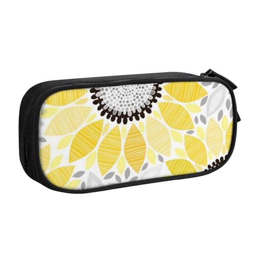 FROON Tasche für Schule, Bürobedarf, abstrakte Sonnenblumen, großes Fassungsvermögen, Federmäppchen für Studenten, Schreibwaren-Tasche, Stiftebox, Schreibtisch-Organizer mit glattem Reißverschluss, von FROON