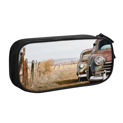 FROON Tasche für Schule, Bürobedarf, antikes Auto, großes Fassungsvermögen, Federmäppchen für Studenten, Schreibwaren-Tasche, Schreibtisch-Organizer mit glattem Reißverschluss, tragbarer Bleistift, von FROON