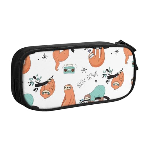 FROON Tasche für Schule, Bürobedarf, braunes Faultier, großes Fassungsvermögen, Federmäppchen für Studenten, Schreibwaren-Tasche, Stiftebox, Schreibtisch-Organizer mit glattem Reißverschluss, von FROON